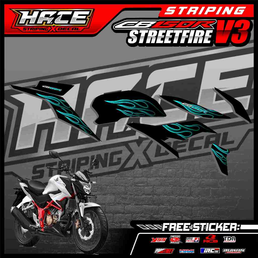 272 STRIPING STICKER CB 150R V3 STREETFIRE - STRIPING STICKER CB 150R V3 STREETFIRE HOT FIRE