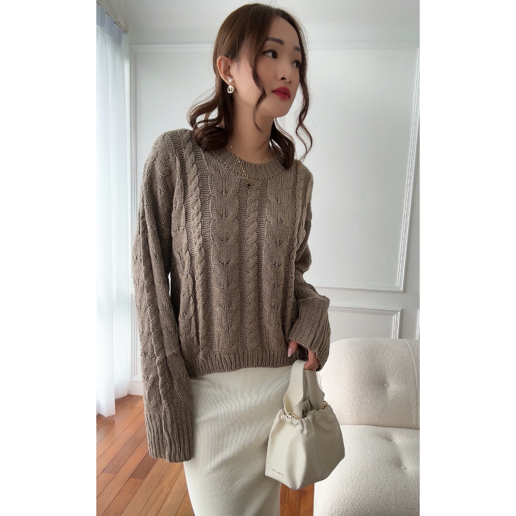 Greta Cable Sweater Premium / Cable Sweater / Sweater Rajut Wanita / Knitwear Wanita / Blouse Wanita