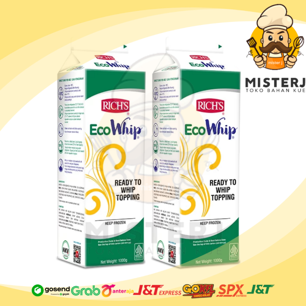 

Rich Eco Whipped Cream 1lt + ES BATU | Rich's Eco Whipping Cream