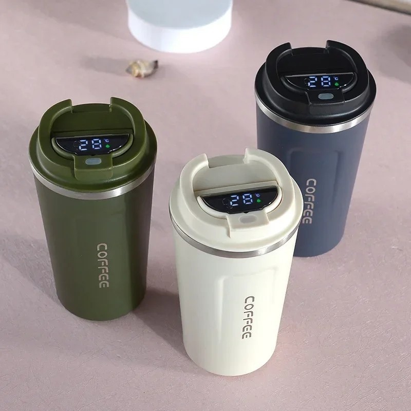 304 Stain Termos Gelas Led Tumbler Tahan Panas Dingin 510ml Travel Mug.
