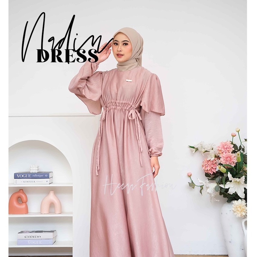 NADIN DRESS - DRESS SANTORINI SILK SHIMMER KONDANGAN KEKINIAN WISUDA GRADUATION BUMIL REMAJA