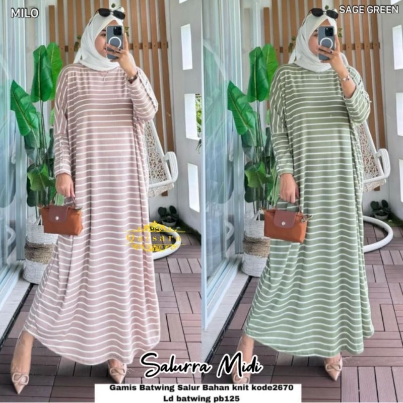 MIDI DRESS WANITA JUMBO/SALURA/DRESS MIDI WANITA SALUR KNIT JUMBO ALL SIZE