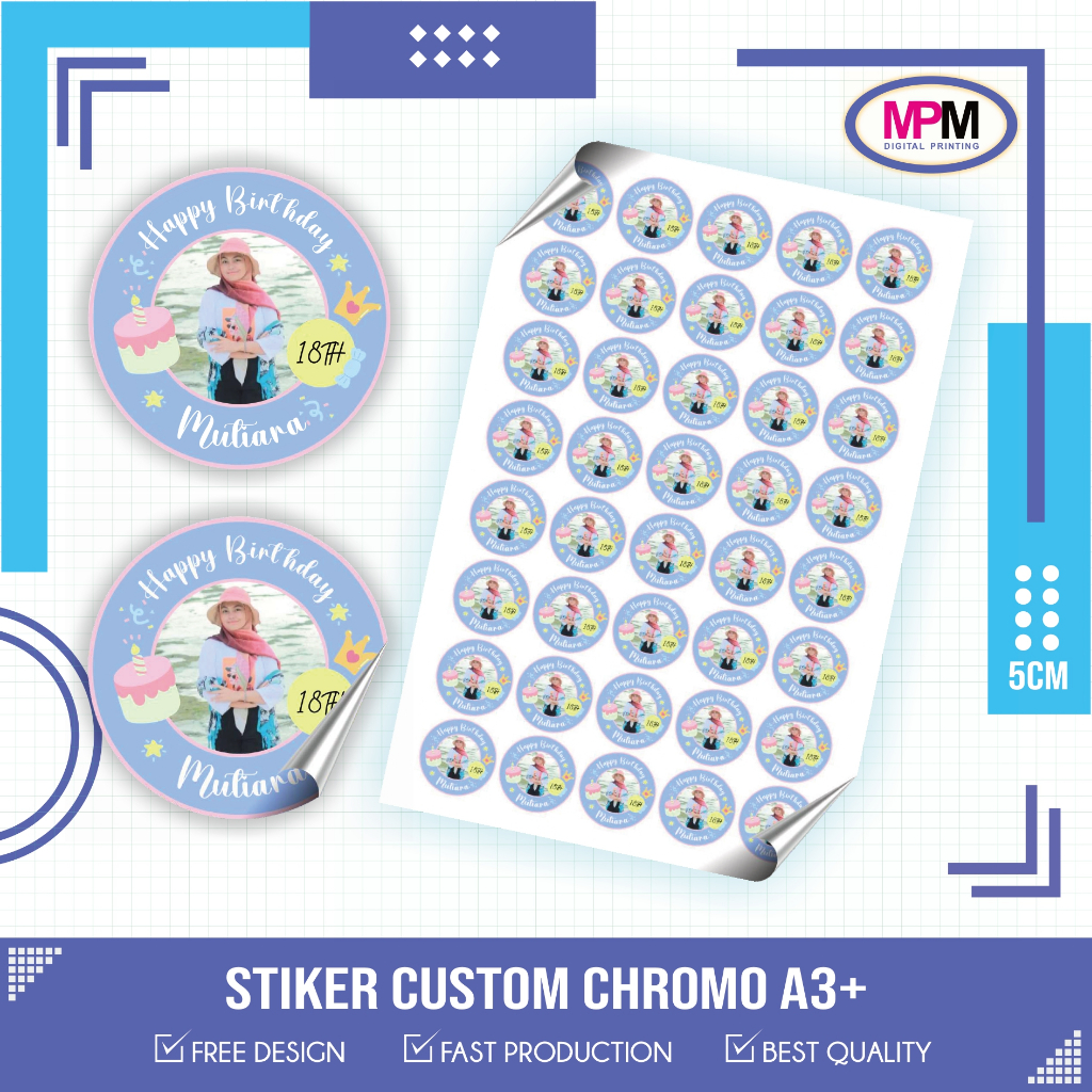 

Stiker A3+ termurah label makanan minuman bahan bontaq/cromo (Gratis Potong sesuai pola+Free Desain)