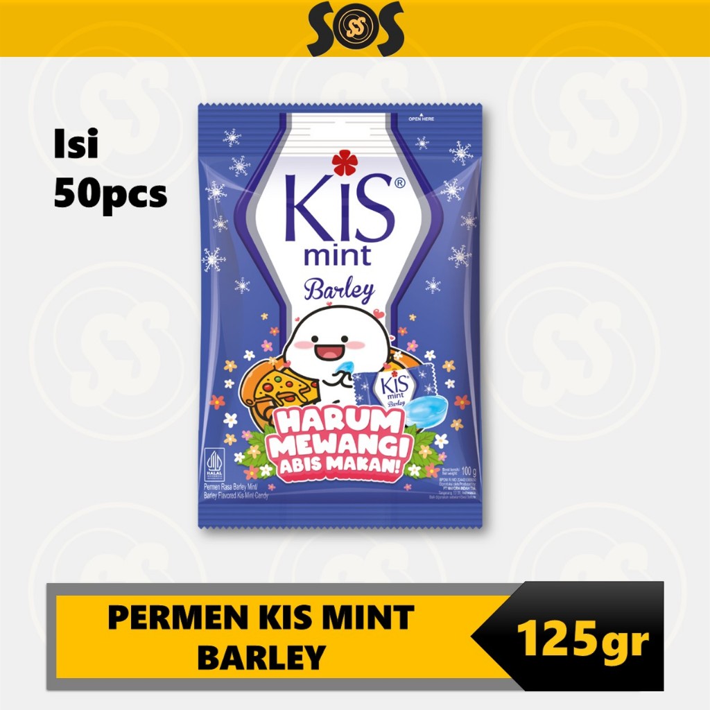 

Permen Kis Barley Mint 125 gr - isi 50 pcs/Permen Kis Biru/Permen Mint/Permen Mayora