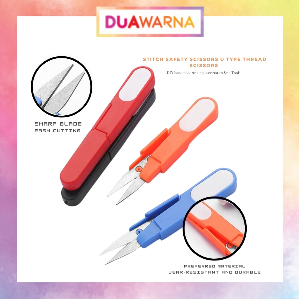 

DuaWarna gunting benang 12cm gunting benang mini gunting kail pancing cutter tajam mini gunting lipat