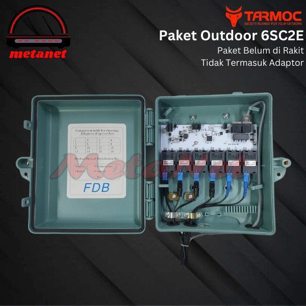 Paket Outdoor Tarmoc TMC-6SC2E POE in (5-24V)|6FO 2LAN Media Converter