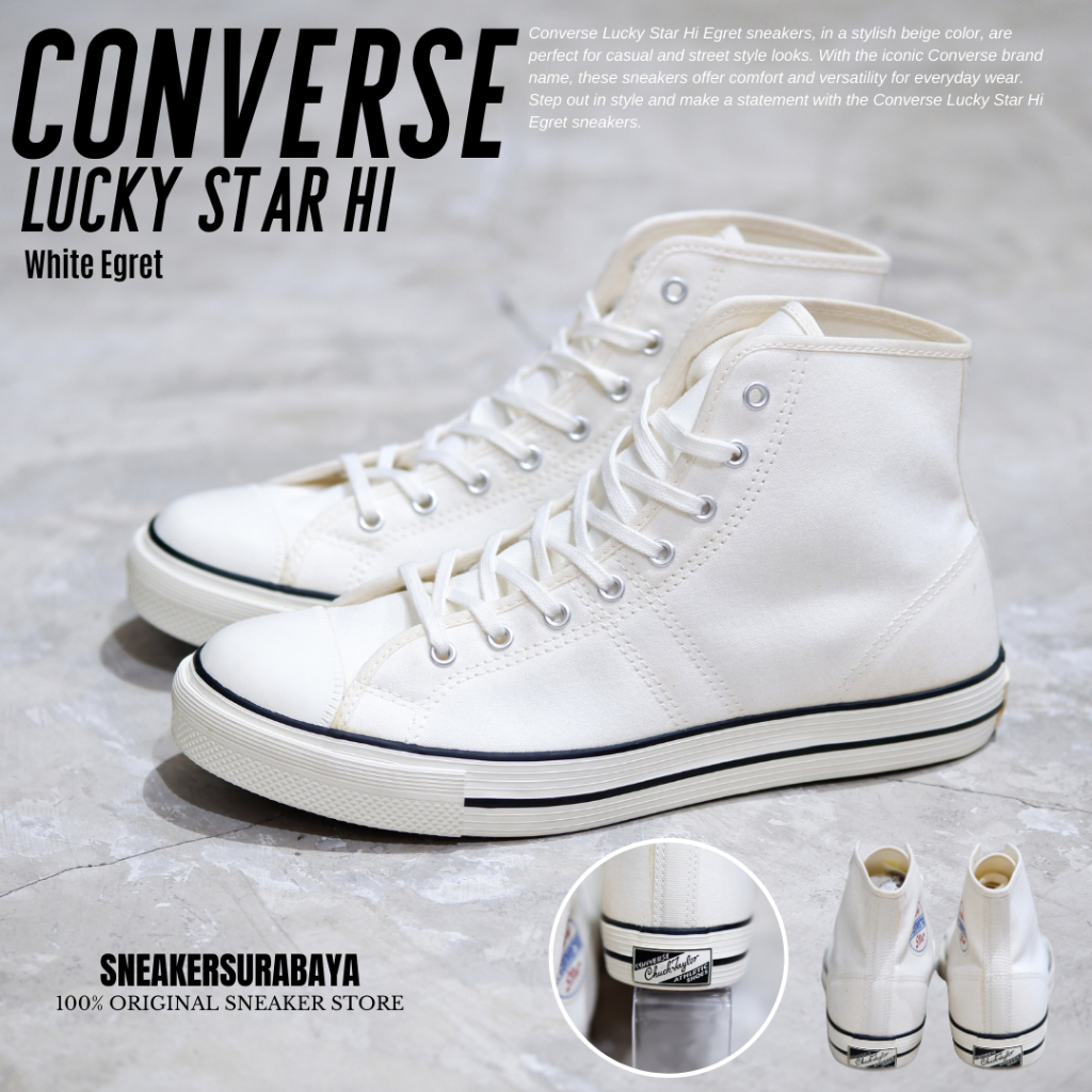Converse Lucky Star Hi White Egret