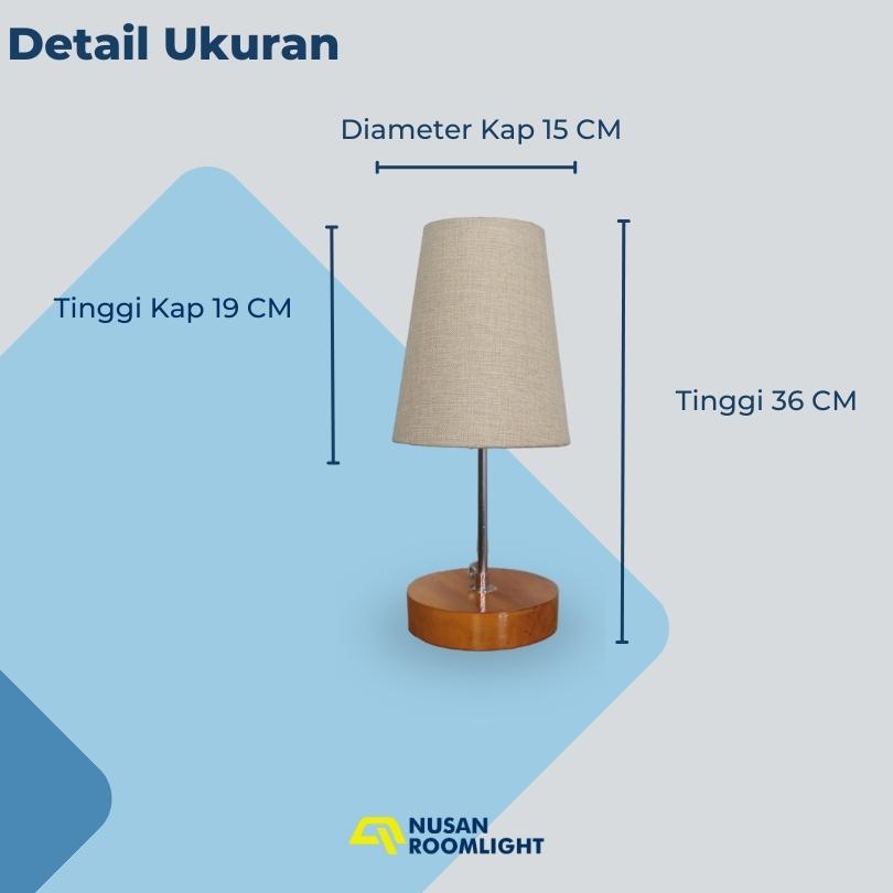 ID LAMPU TIDUR MEJA NAKAS HIAS KAMAR BESIDE LAMP SHADE RUANG TAMU NRL18 KAP KERUCUT TIANG BESI