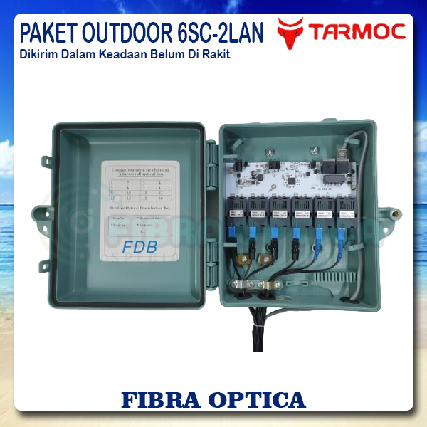 Paket Outdoor Tarmoc TMC-6SC2E POE in (5-24V)|6FO 2LAN Media Converter