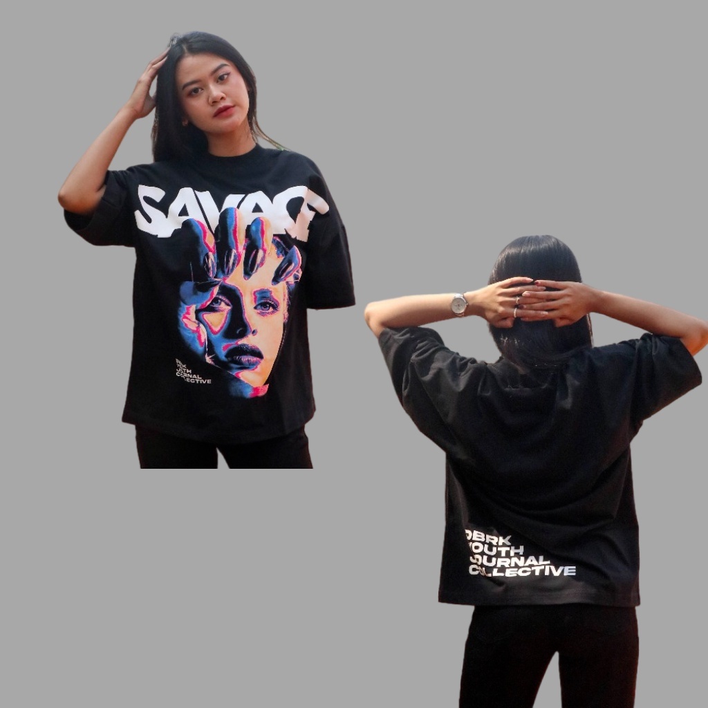 【COD】 OVERSIZED T-SHIRT - HANDFACE - BLACK - DBRK RVNG Unisex style