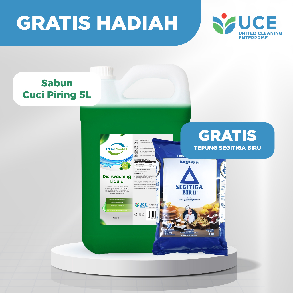 [FREE GIFT] Sabun Cuci Piring PROKLEEN Dishwashing 5L + TEPUNG TERIGU