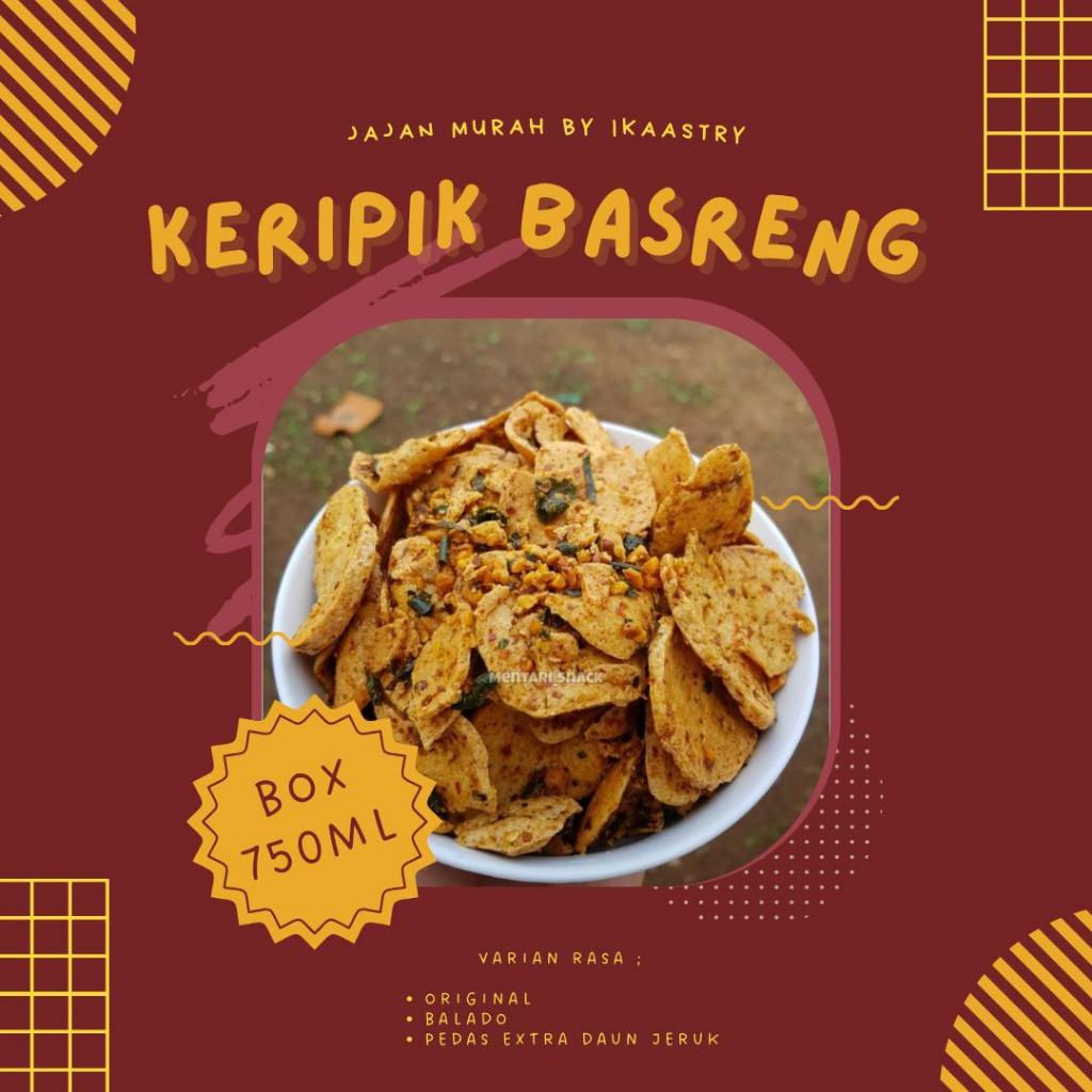 

[PROMO]! Keripik Basreng VIRALL !!! Pedas Daun Jeruk/Balado/Original Ayam Bawang Bumbu Melimpah BOX 750ML