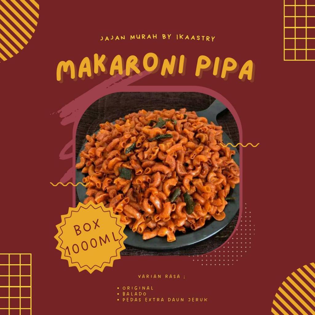 

[FLASH SALE] MAKARONI PIPA ORIGINAL/BALADO/PEDAS EXTRA D.JERUK Bumbu Melimpah 1000ML BOX