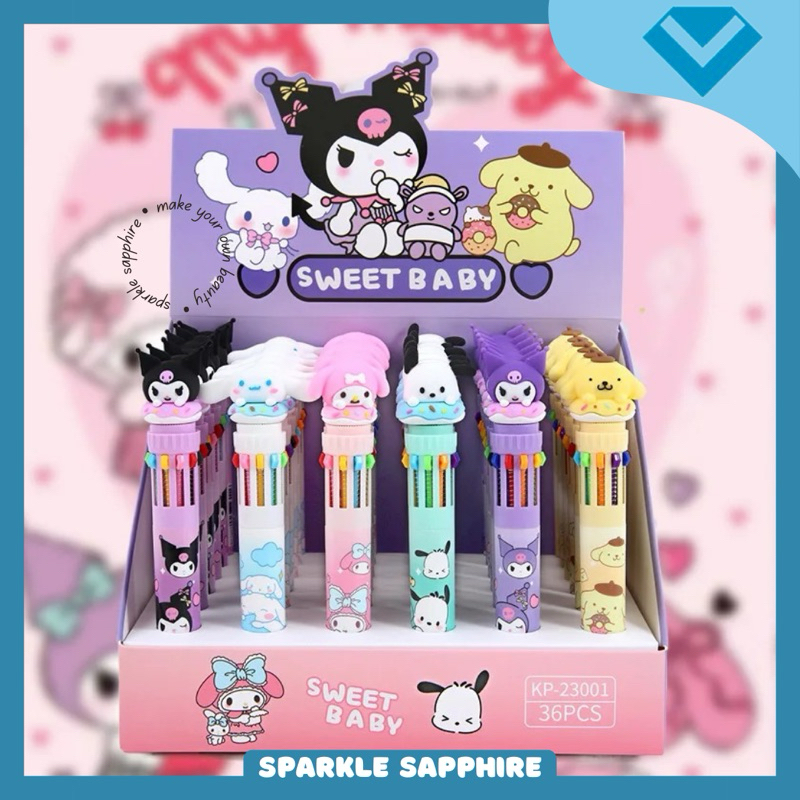 

SANRIO PULPEN 10 WARNA Bolpoin Karakter Warna Ballpoint Bolpen Warna