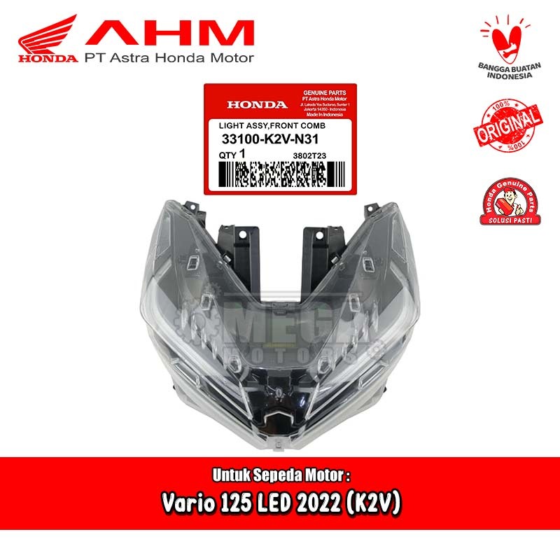 Reflektor Mika Lampu Depan Head Light Honda Vario 125 LED 2022 100% Original AHM 33100-K2V-N31