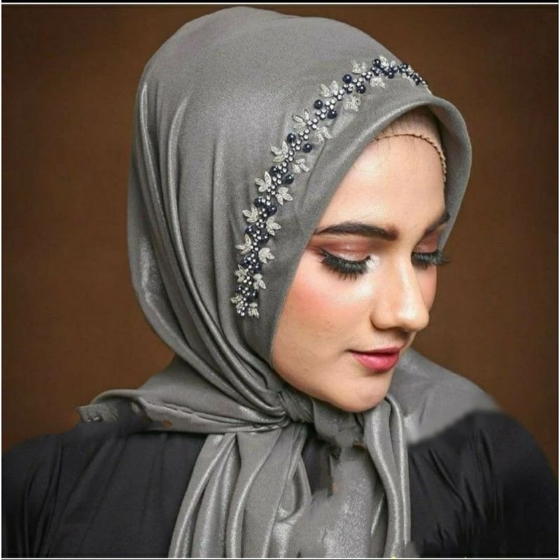 Hijab Segi Empat Payet || Kerudung Segi Empat Payet Sinar Glamour || Azara | Ansania || Payet