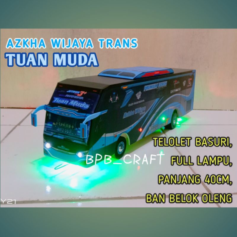 Mainan miniatur bus basuri telolet azkha wijaya trans tuan muda