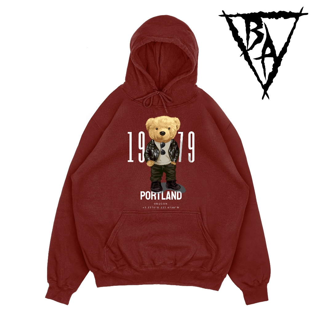 Hoodie Oversize Portland Edition Original By Black Anthem jaket distro sweater 24 - Maroon