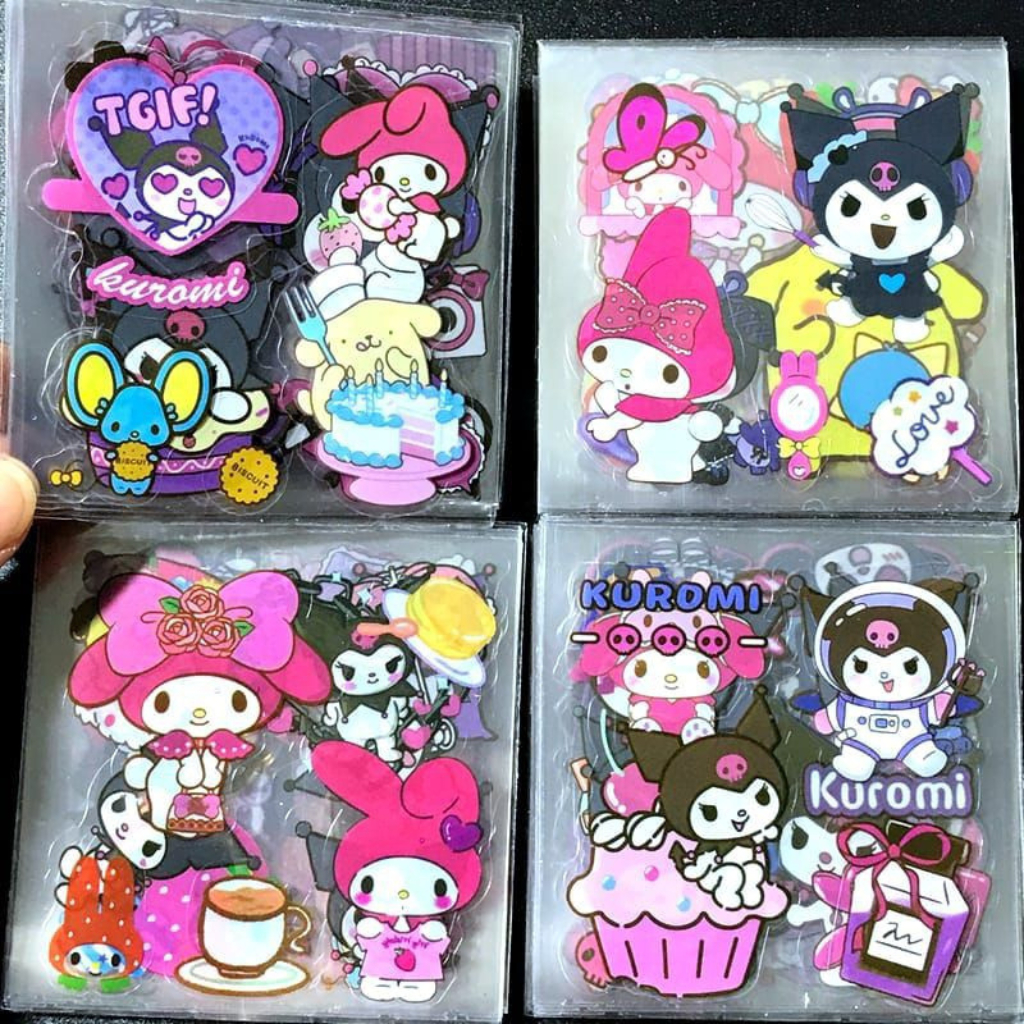 

SANRIO Sticker Character 1pcs Stiker 2D Tahan Air 1 Lembar Stiker Aesthetic Masu Kuromi Momo Latso