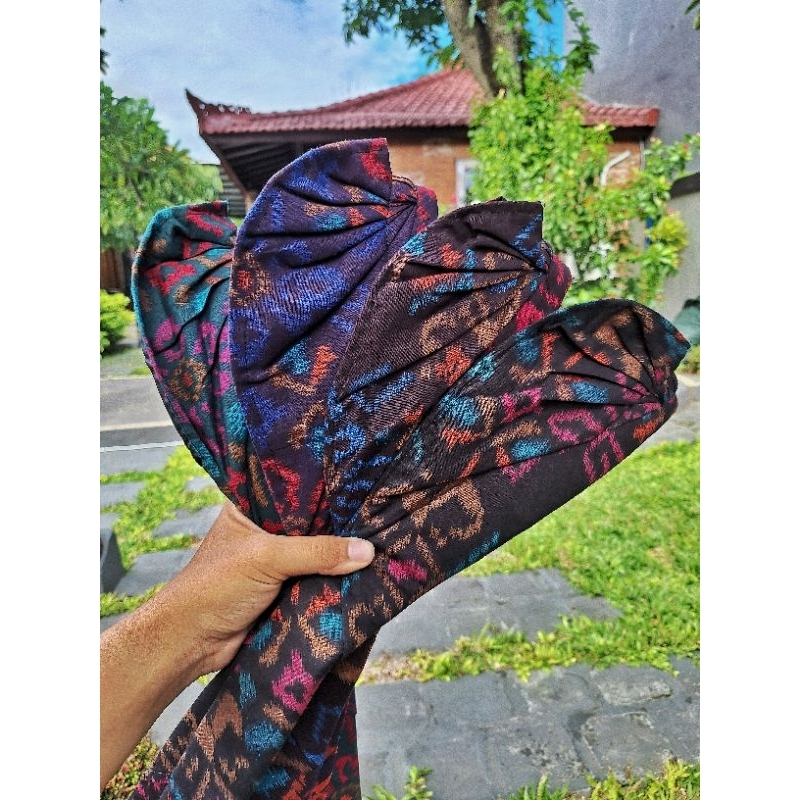 CRAFTDEWATA Udeng Setengah Jadi Asli Bali Bahan Kain SatinUdeng Bordir Khas Bali Udeng Prada Bali