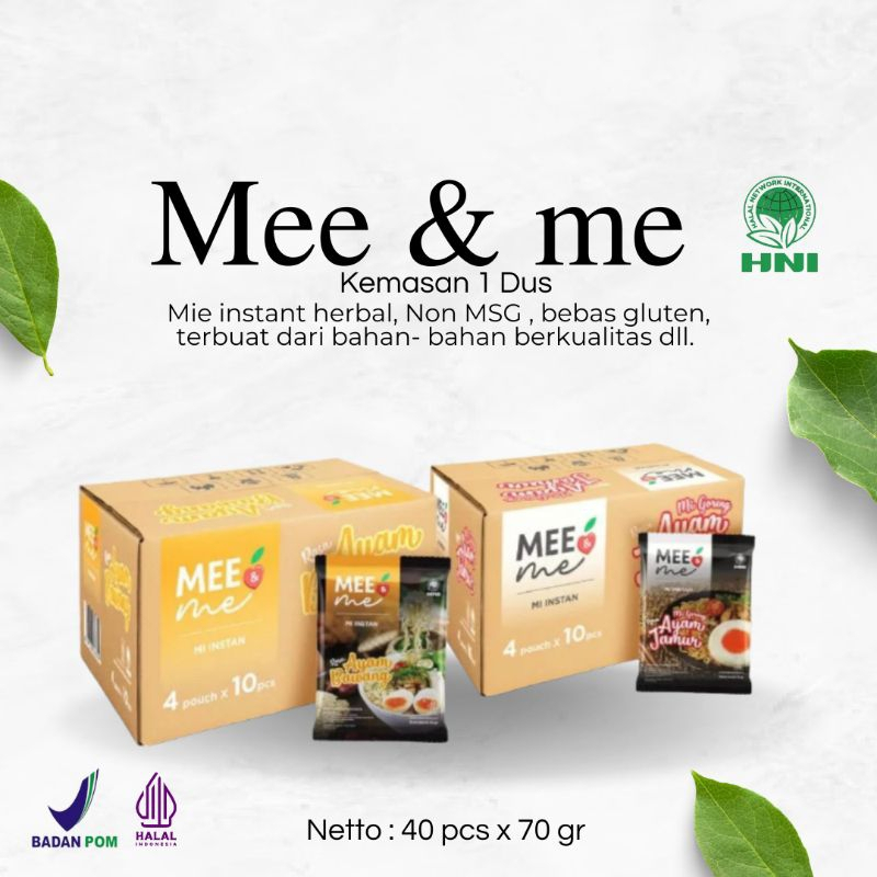 

Mee & mee - Mie HNI - Rasa Ayam Bawang - Rasa Ayam Jamur - Mie Instant No MSG - Bebas Gluten