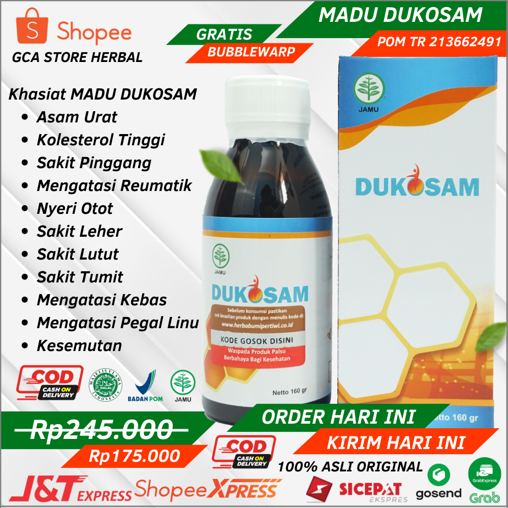 Madu DUKOSAM Obat Herbal Atasi Asam Urat Kebas Nyeri Otot dan Kolesterol