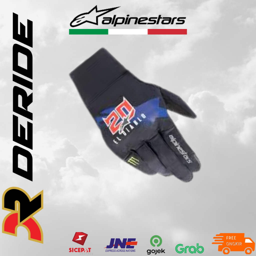 Sarung Tangan Motor Alpinestars FQ20 El Diablo Reef Mosnter Gloves Blk Blu Bright Red Green