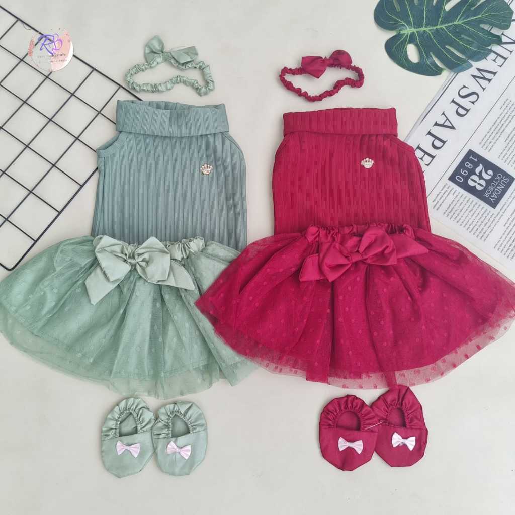 Dress baju bayi perempuan 0-6 bulan setelan bayi cewek rok baju bayi newborn
