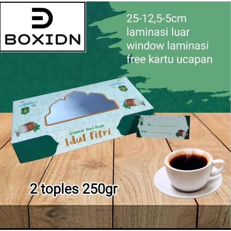 

Fitriah Box Lebaran 25x12 x5cm Box Brownies Lebaran Box Lebaran 2 toples 250gr sejajar Box Kue Lebaran Box Cookies Lebaran Box Idul Fitri