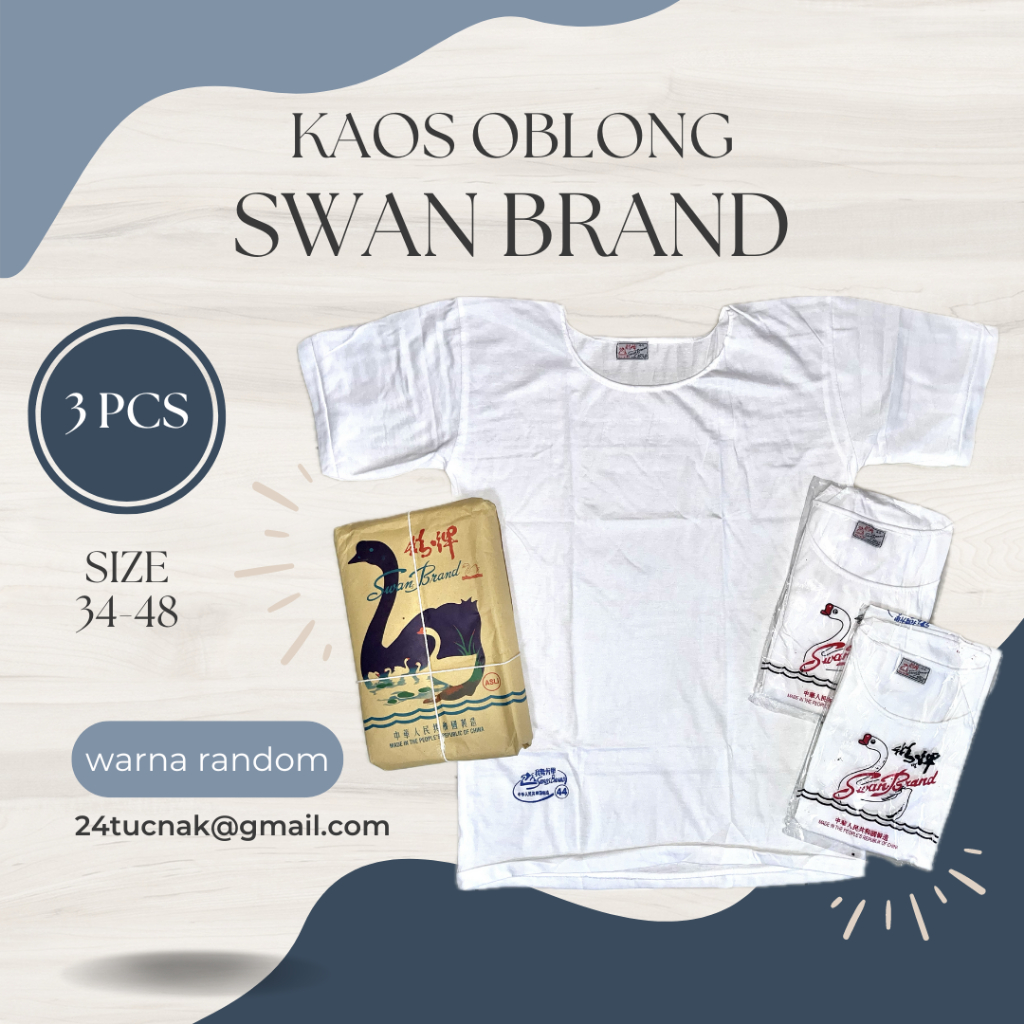 Kaos Oblong Swan Brand Pria 3 Pcs | Baju Polos Putih Lengan Pendek | Dalaman Cowok Dewasa Murah Prem