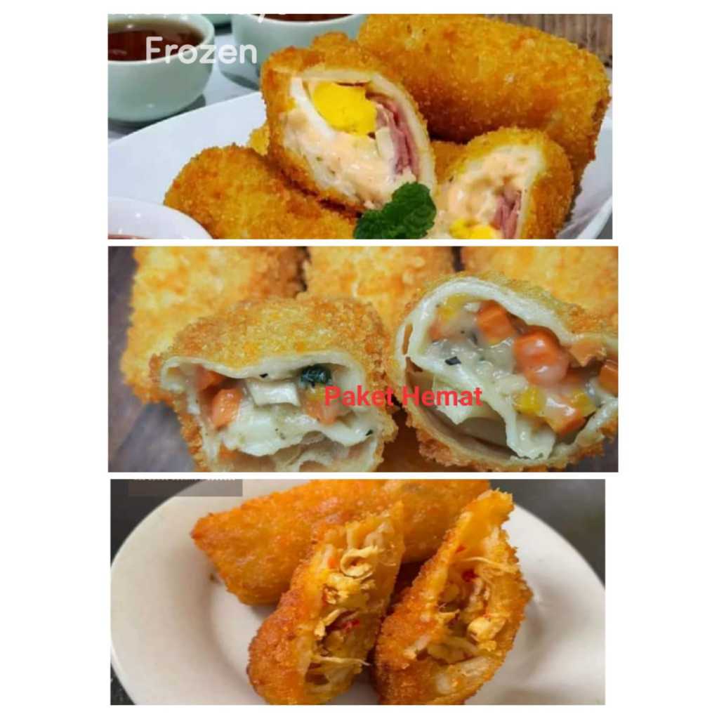 

PAKET HEMAT RISOL MAYO,AYAM SUWIR PEDAS,DAN RAGOUT FROZEN FOOD CEMILAN MURAH
