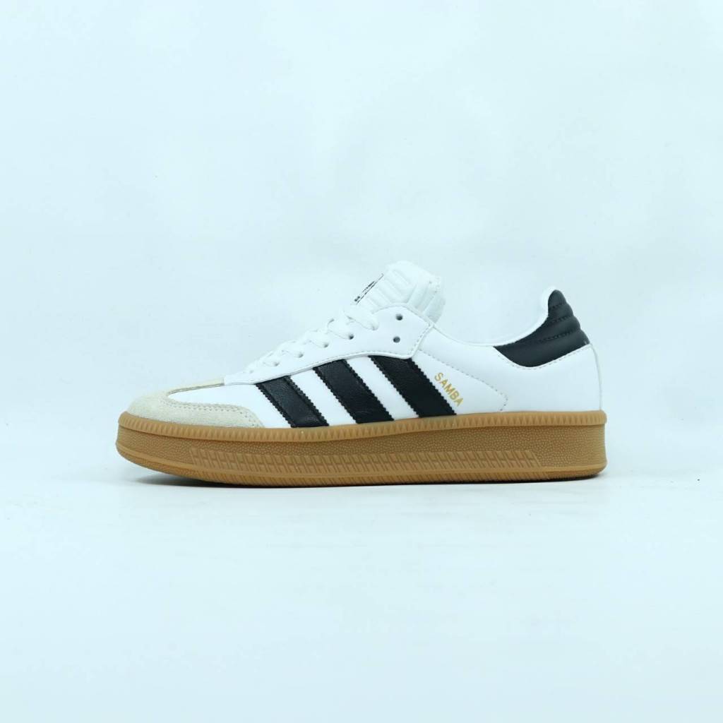 SEPATU ADIDAS SAMBA XLG WHITE BLACK GUM IE1377 FULL TAG BARCODE