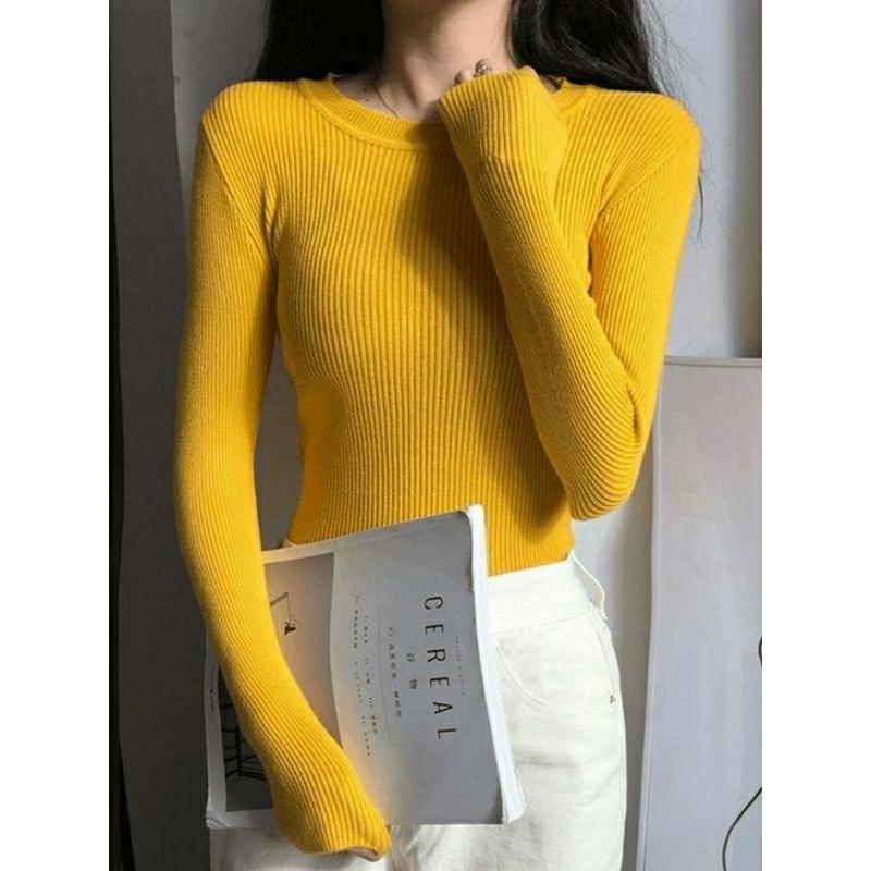 atasan rajut | atasan rajut slim | baju rajut veronica