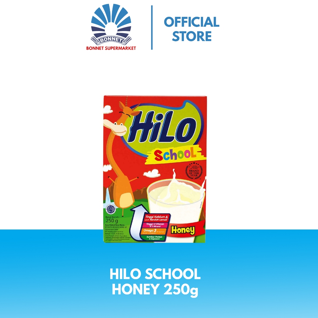 

HiLo School Honey 250g - Susu Anak Tinggi Kalsium Protein Lebih Rendah Gula