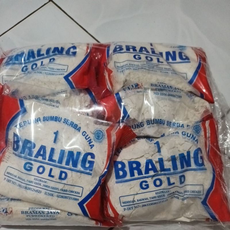 

braling gold merah / biru tepung bumbu serba guna (tepung mendoan)