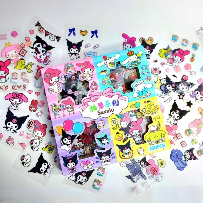 

[RENUNGBAYAN] PREMIUM SANRIO IN 1 Box Stiker Freebies Lucu ANTI AIR/WATERPROOF PVC Dekorasi Botol Minum HP Laptop 2D Aesthetic Lotso momo kuromi sanrio cinnamoroll Aesthetic