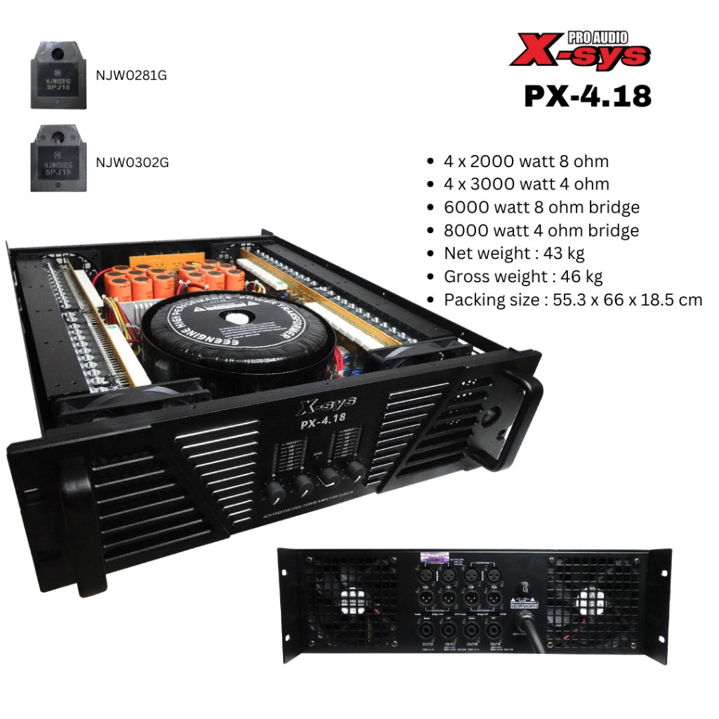 X-Sys Power Amplifier PX-4.18 PX4.18 PX4-18 PX 4 18 Original