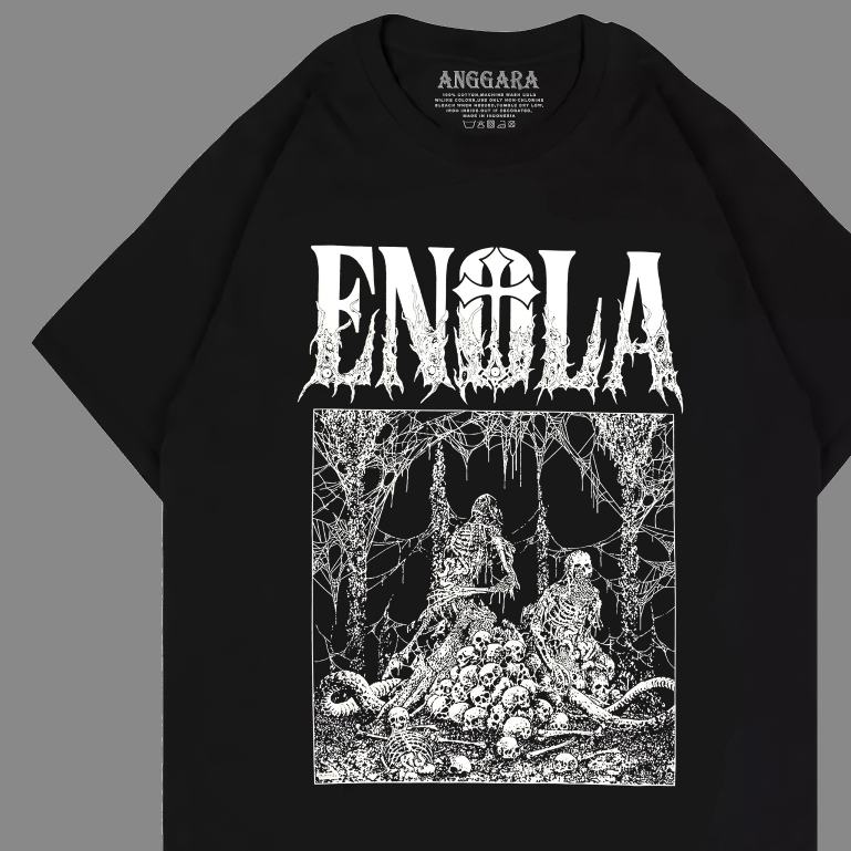 ENOLA TSHIRT SKULL BLACK / KAOS ENOLA / KAOS BAND / KAOS MUSIK / KAOS METAL DISTRO MUSIK TERMURAH