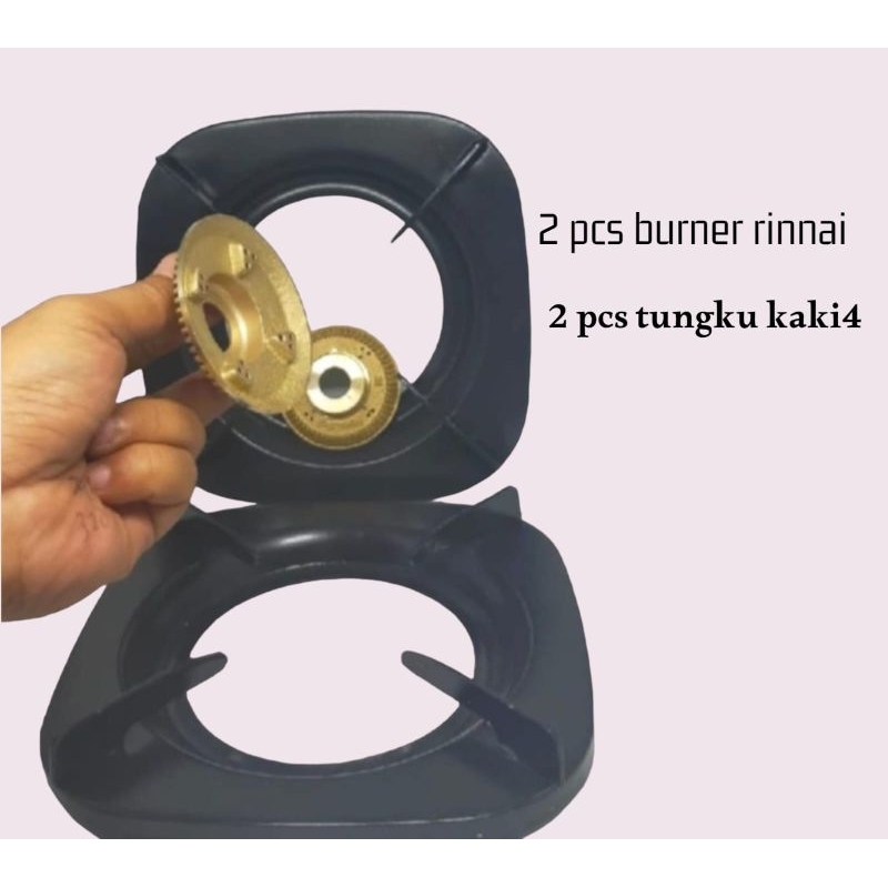 Best seller 2PCS Tungku kompor rinnai kaki 4 + 2 PCS Kuningan / Burner kompor gas rinnai