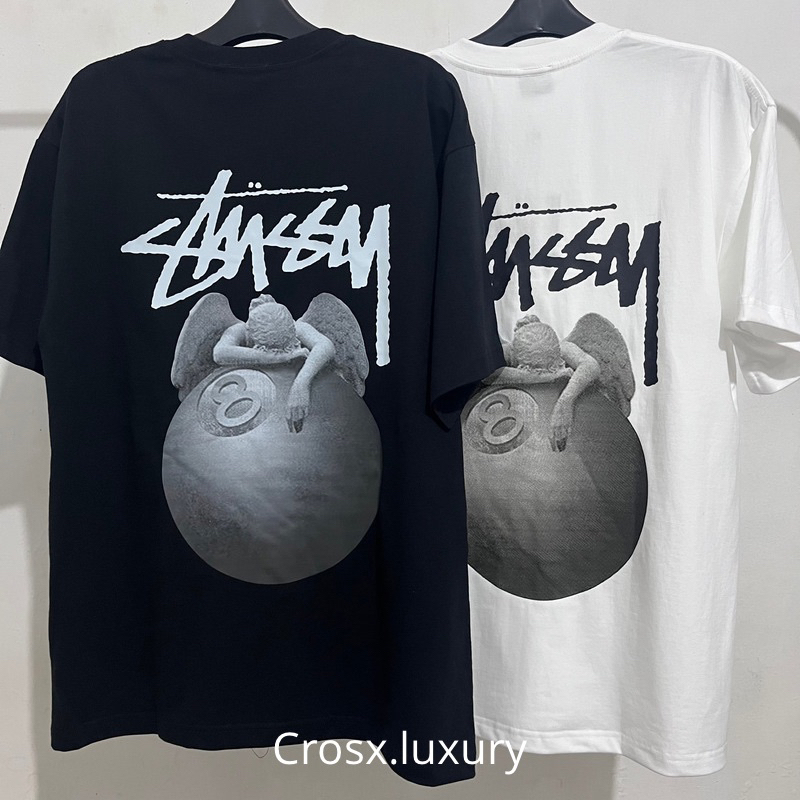 CROSX LUXURY STUSSY ANGEL 8 BALL T-SHIRT / T SHIRT PRIA MALAIKAT BOLA BILLIAR WANITA BAJU KAOS LENGA