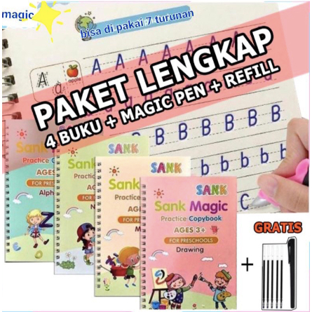 ❤LOLA❤ BUKU SANK MAGIC | Sank Magic Pratice Book / Buku Panduan Belajar TK / Buku Belajar Anak