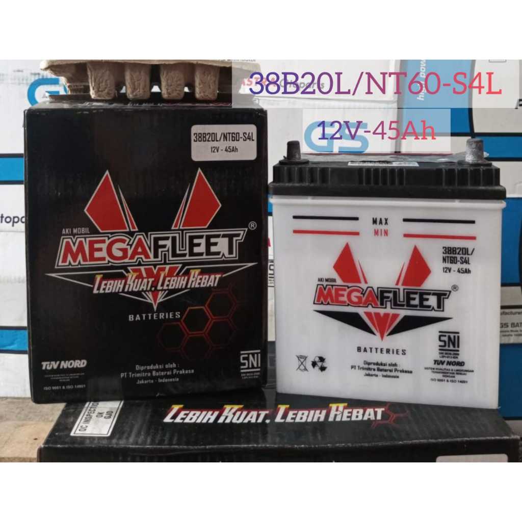 aki mobil basah brv, x-pander, sirion, NT60-S4L ns40zl 36b20l Megafleet 12volt 45ah