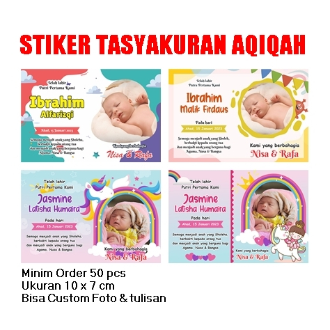 

STIKER LABEL AQIQAH / TASYAKURAN KELAHIRAN