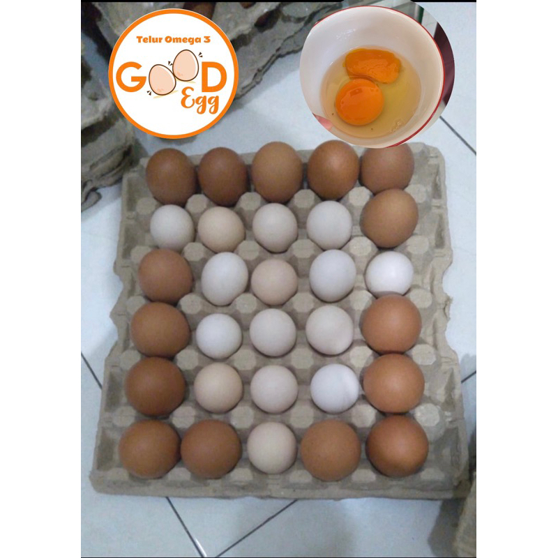 

[30butir] - Telur Ayam kampung omega mix telur negeri omega - Goodegg