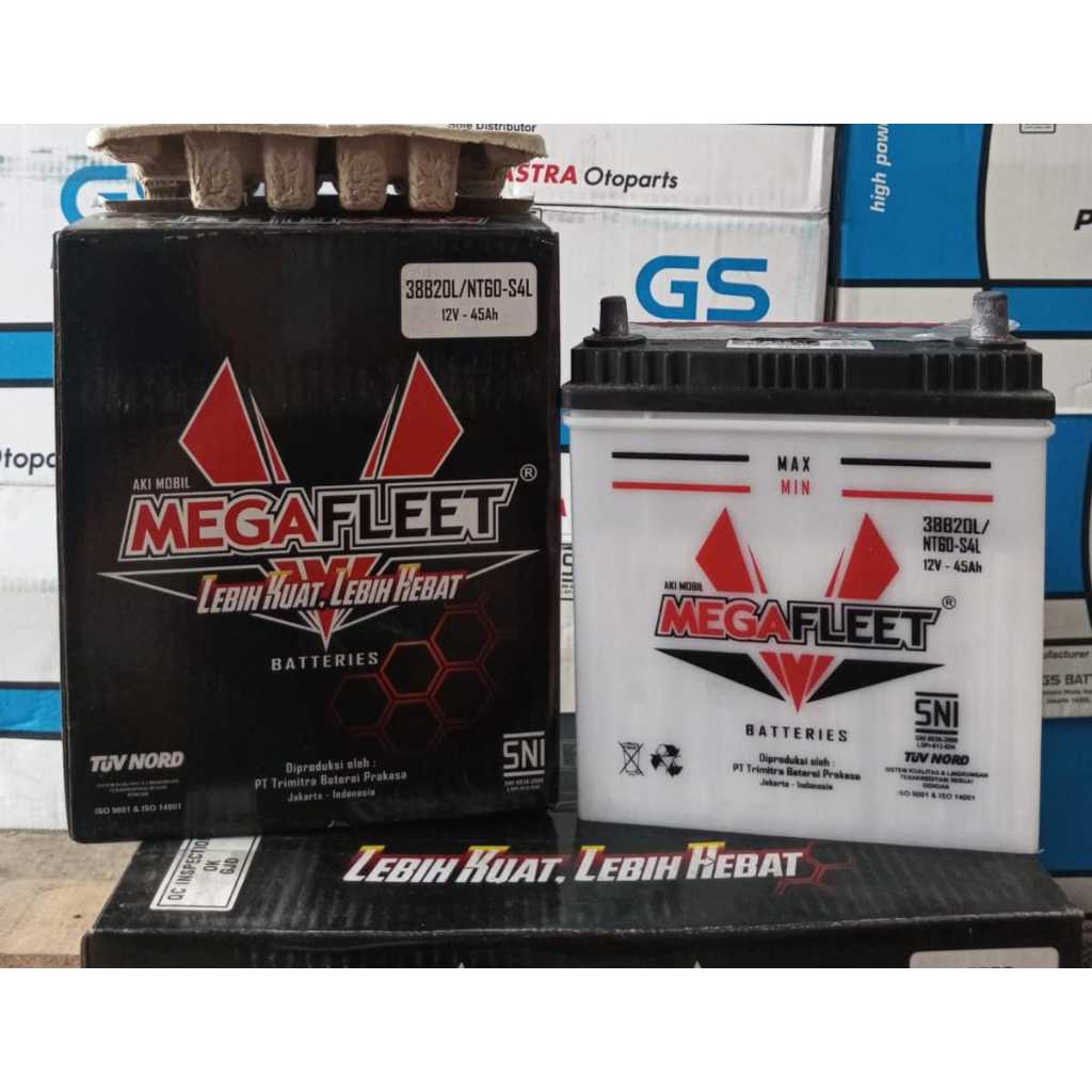 aki mobil ns40zl amper besar NT60-S4L megafleet 12volt 45ah