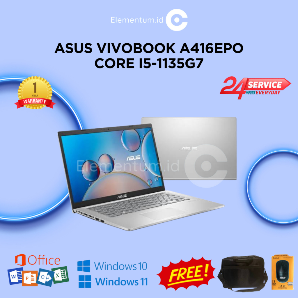 ASUS VIVOBOOK A416EPO CORE I5-1135G7 | 8GB 512GB SSD + Intel IRIS XE