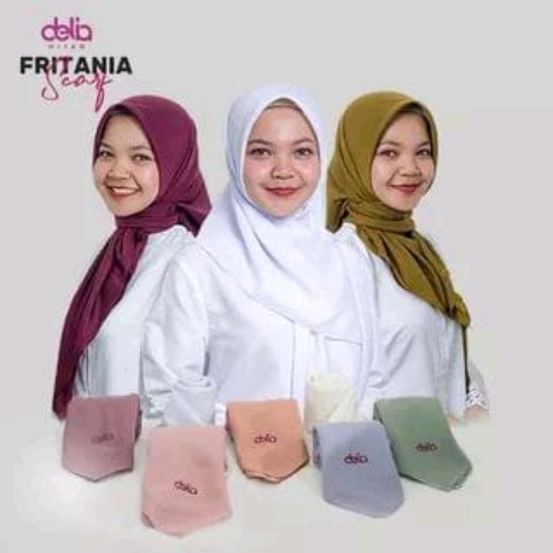 Kerudung Scarf Polos Segi Empat Polos Jilbab Segi Empat Fritania Scrarf Delia Hijab Premium