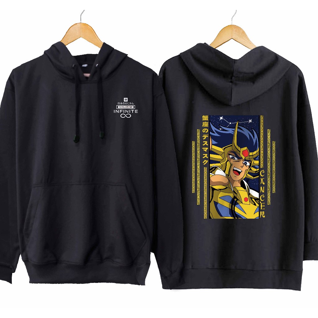Jaket hoodie jumper infinite anime GOLD SAINT CANCER - SAINT SEIYA  material cotton fleece