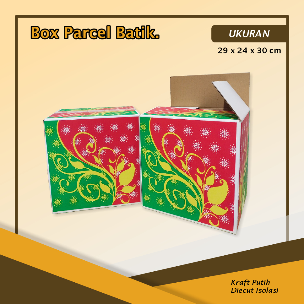 

BOX PARCEL BATIK Uk. 29 x 24 x 30 cm - boxparcel/kotakbox/parcel/hampersnatal/hamperslebaran