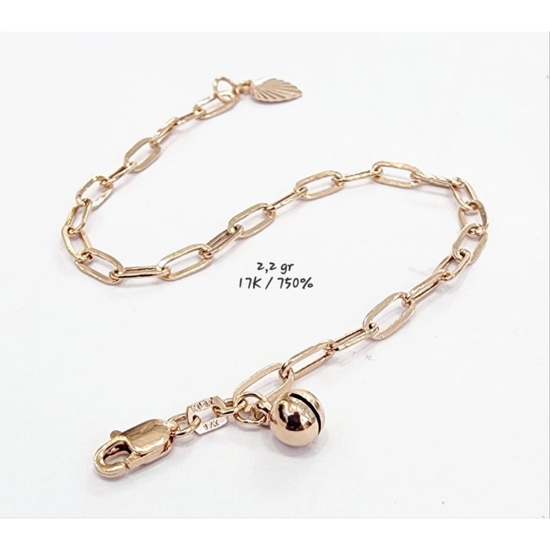 GELANG RANTAI MAS ASLI ROSE GOLD 750%